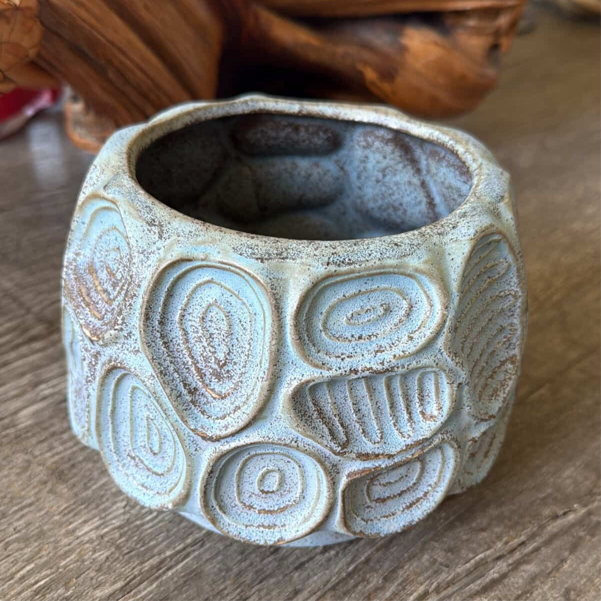 VTG Studio Pottery Vase/NEW Stoneware Honeycomb Planter