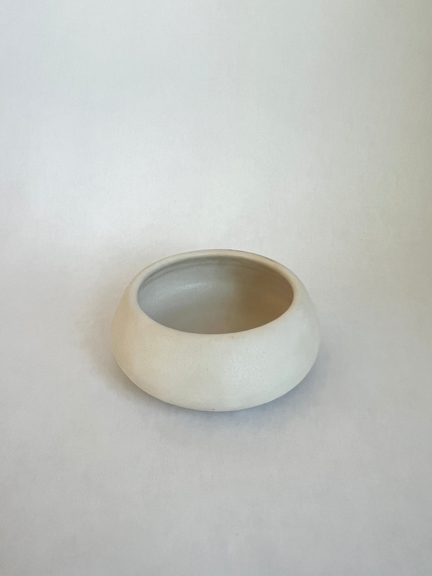 Shallow Footed White Bowl by Carol Estes