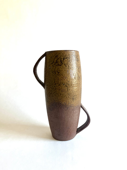 Studio Pottery Vase w/ Asymmetrical Handles