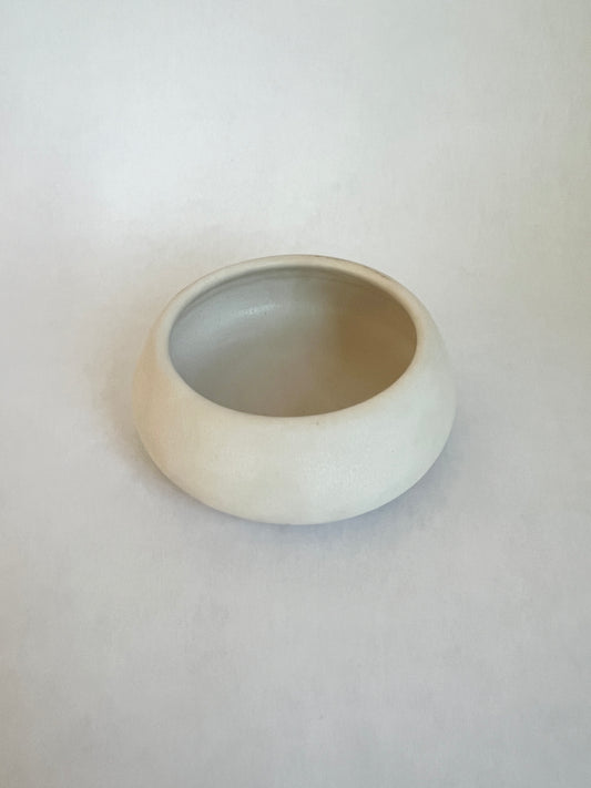 Shallow Footed White Bowl by Carol Estes