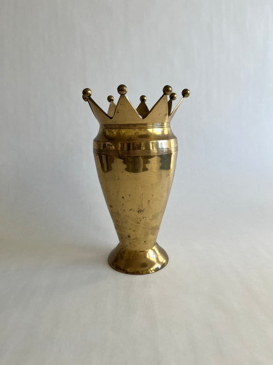 Reserved - Brass Crown Vase Carol Estes Collection