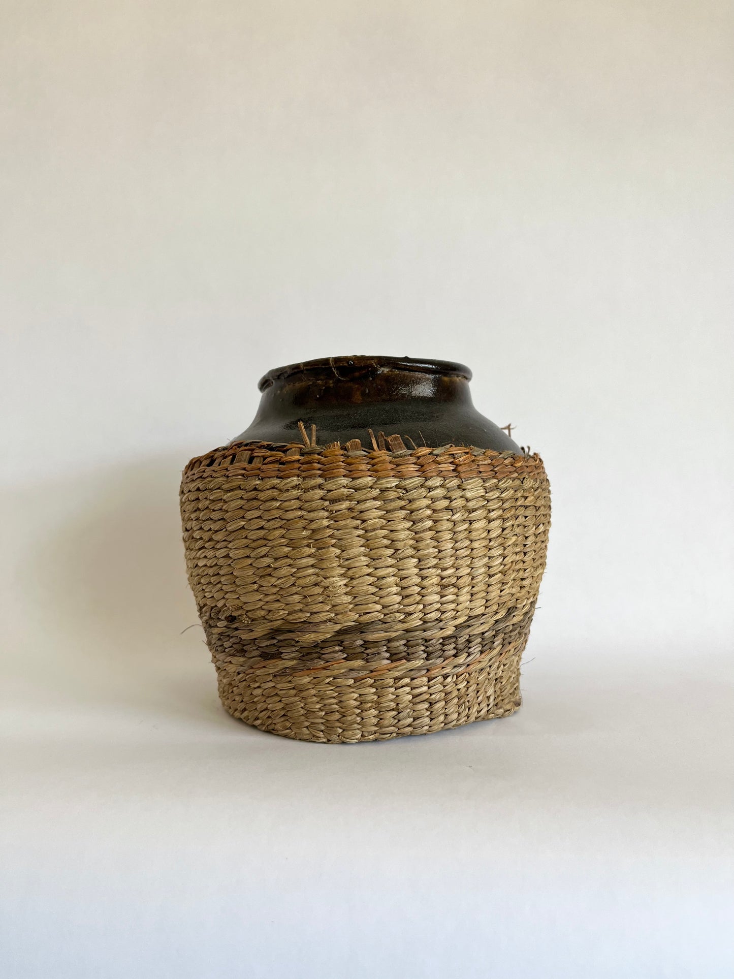 Rattan Wrapped Antique Vase